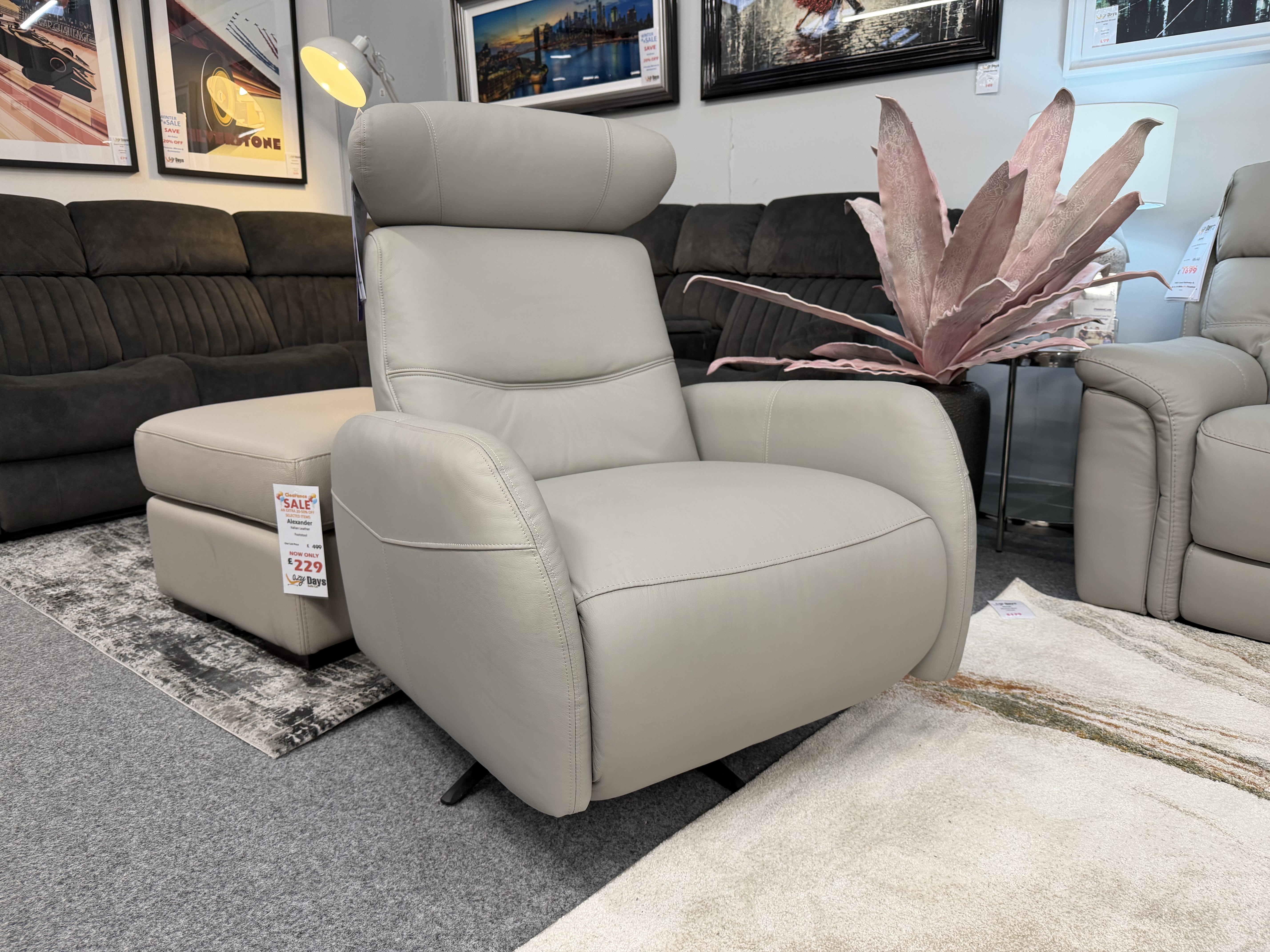 Leather Swivel Recliner Chair