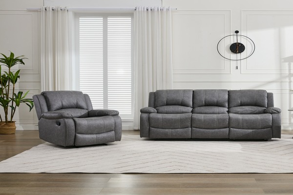 3 Seater Recliner Plus 2 X Recliner Armchairs